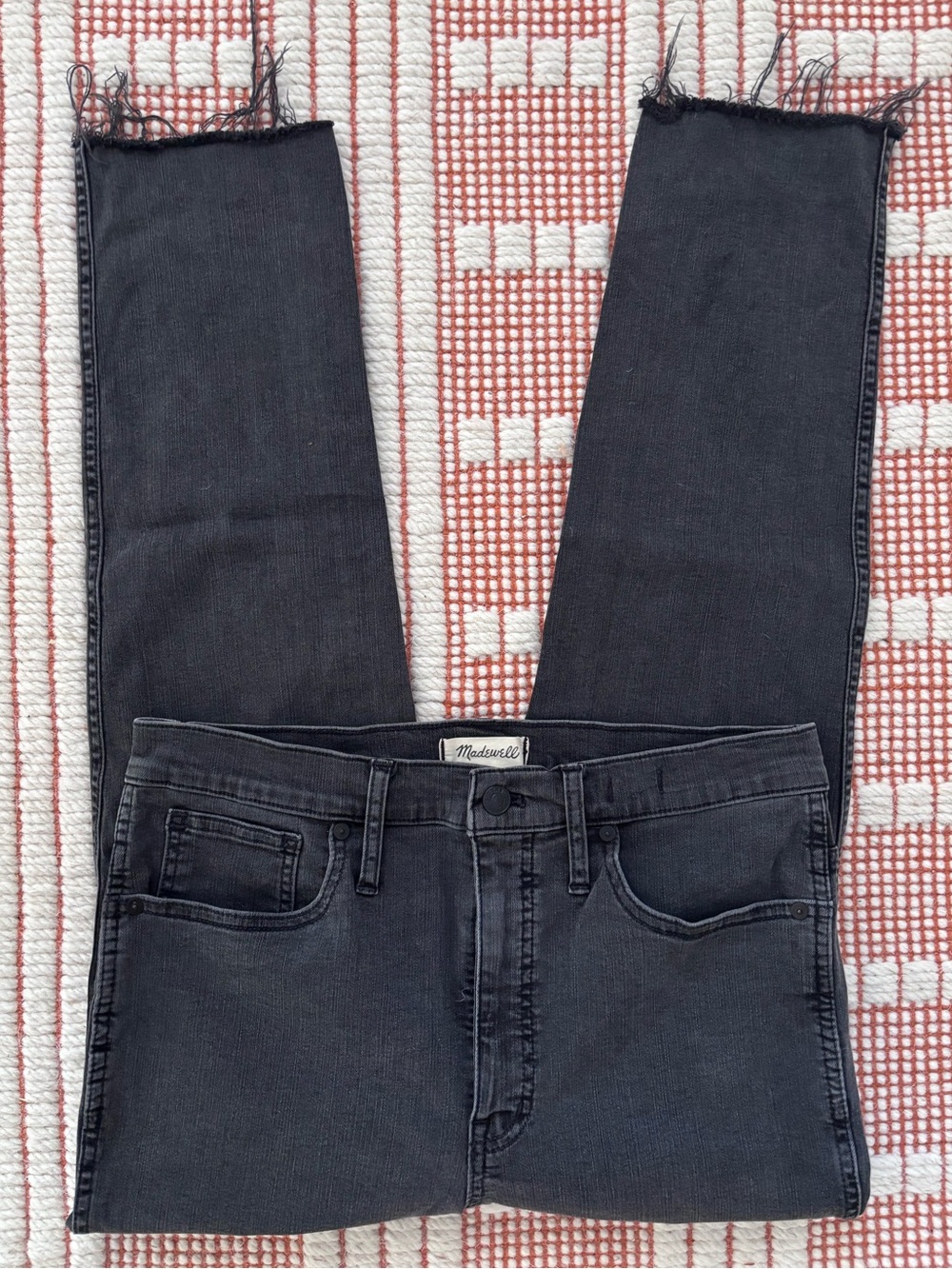 Madewell High Rise Stovepipe in Banberry Wash, Raw Hem Edition - 30